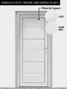 Panneaux : motif 1 nervure large centrale blancs