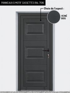 Panneaux : motif cassettes RAL 7016