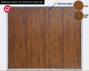 Panneaux : motif 4 ou 5 nervures Chêne doré