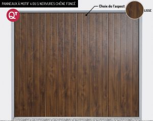 Panneaux : motif 4 ou 5 nervures Chêne foncé
