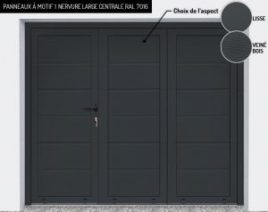 Panneaux : motif 1 nervure large centrale RAL 7016