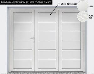 Panneaux : motif 1 nervure large centrale blancs