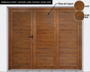 Panneaux : motif 1 nervure large centrale Chêne doré