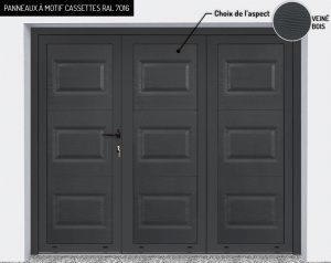 Panneaux : motif cassettes RAL 7016