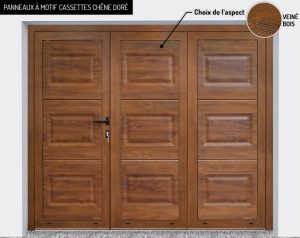 Panneaux : motif cassettes Chêne doré