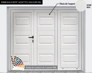 Panneaux : motif cassettes couleurs RAL