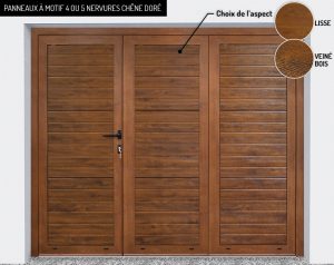 Panneaux : motif 4 ou 5 nervures Chêne doré