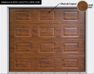 Panneaux : motif cassettes Chêne doré