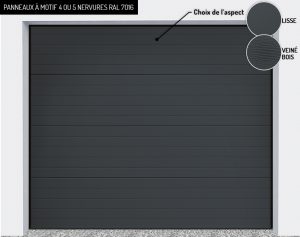 Panneaux : 4 ou 5 nervures RAL 7016