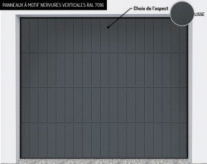 Panneaux : motif nervures verticales RAL 7016