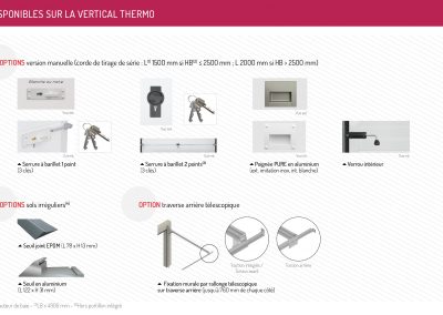 Options disponibles sur la Vertical Thermo
